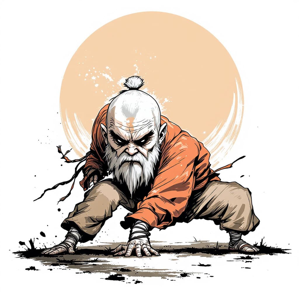 AI generated: A Shaolin Monks with Guan Dao