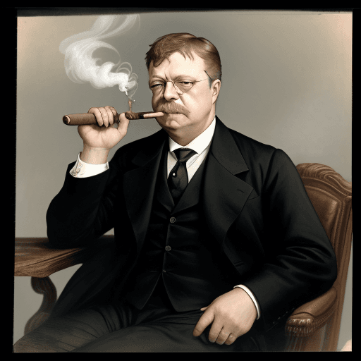 AI generated: President Theodore Roosevelt, smoking a cigar