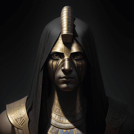 AI generated: portrait of Egyptian god horus hyper detailed eyes, bird face, hyper realism extremely detailed epic...