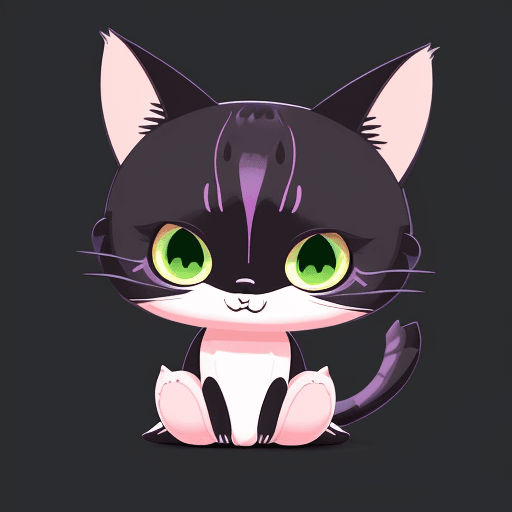 AI generated: Cute Vector | Vector cat character for t-shirt design, pink, blue, yellow, green colored, clean and ...