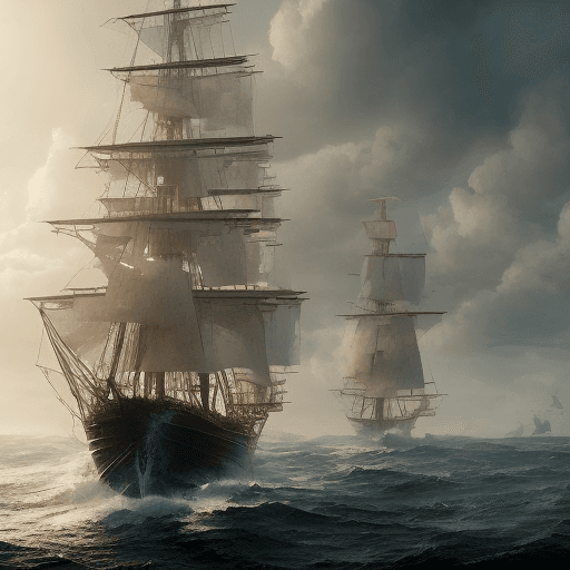 AI generated: Photo of a ultra realistic sailing ship, dramatic light, pale sunrise, cinematic lighting, battered,...