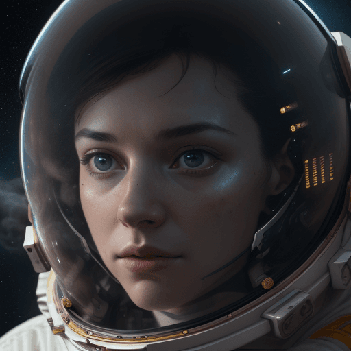 AI generated: , Astronaut, beautiful face extreme closeup, very breathtaking beautiful image, cinematic, 4k, epic ...