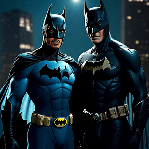 AI generated: Eddie Murphy as batman with will smith as Nightwing
