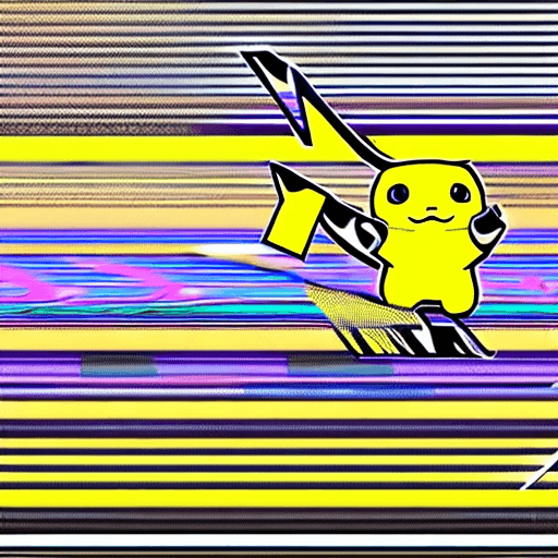 AI generated: pokemon pikachu, active pose, anime, scetch, nvinkpunk, abstract brush strokes, heavy lines, HDR Neo...