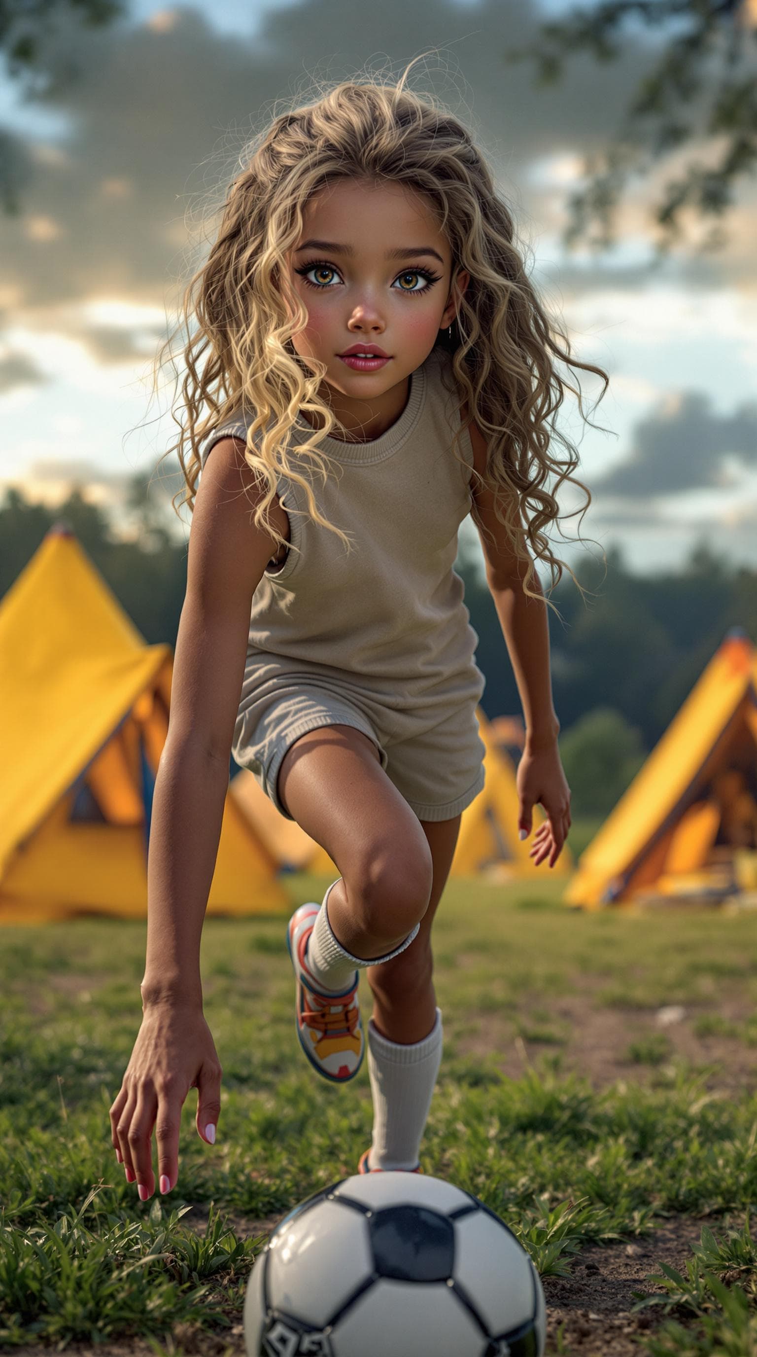 AI generated: a professional photo of a exceptionally beautiful girl in the world (age 7), (seven year old) 2025's...
