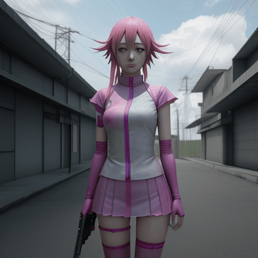 AI generated: estilo arncane de yuno, mirai nikki, obra de arte simétrica. cinemática, hiperrealismo, alto detalle...