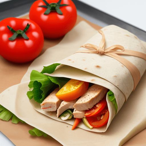 AI generated: Create the ultimate food photography with this prompt. studio photography , wrap in lavash, with sli...