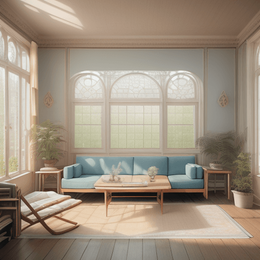 AI generated: High resolution photography interior design, dreamy sunken living room conversation pit, wooden floo...