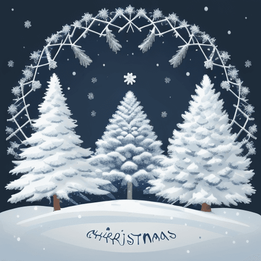 AI generated: Stylish Christmas card with snow-covered spruce trees on a blue background vector illustration desig...