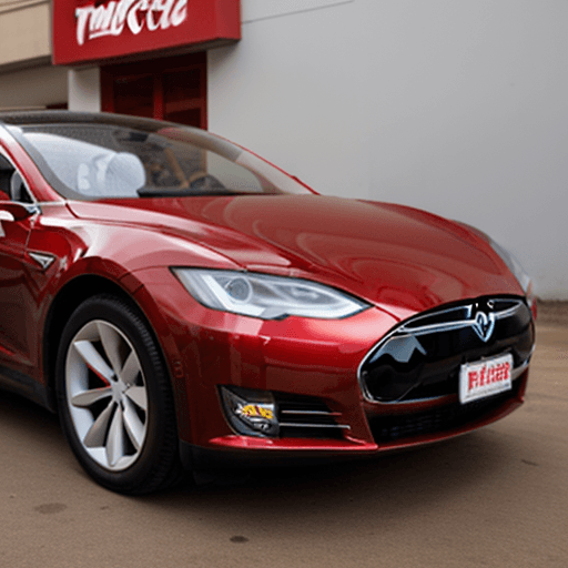 AI generated: Perro Husky Tomando Coca-Cola sobre un Tesla