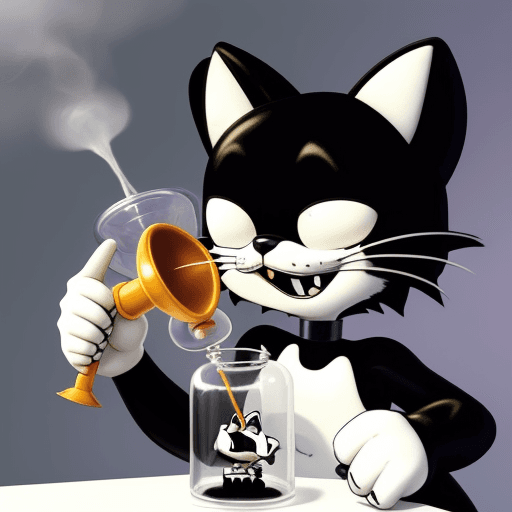 AI generated: felix the cat hitting a bong