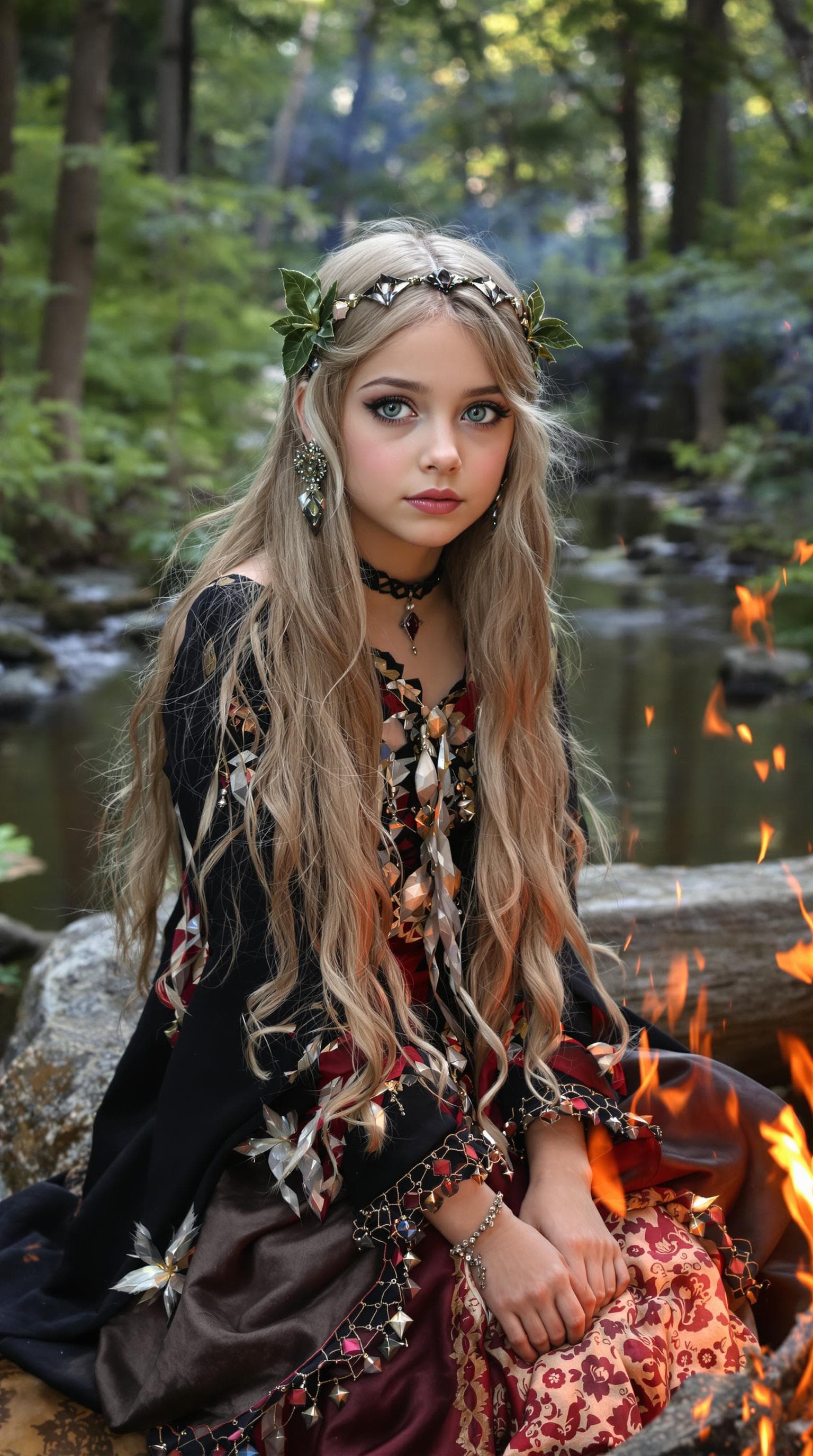 AI generated: a professional photo of a exceptionally of the most beautiful girl in the world, Transylvanian gypsy...