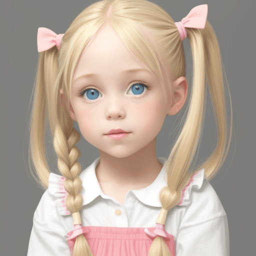 AI generated: little blonde girl with pigtails