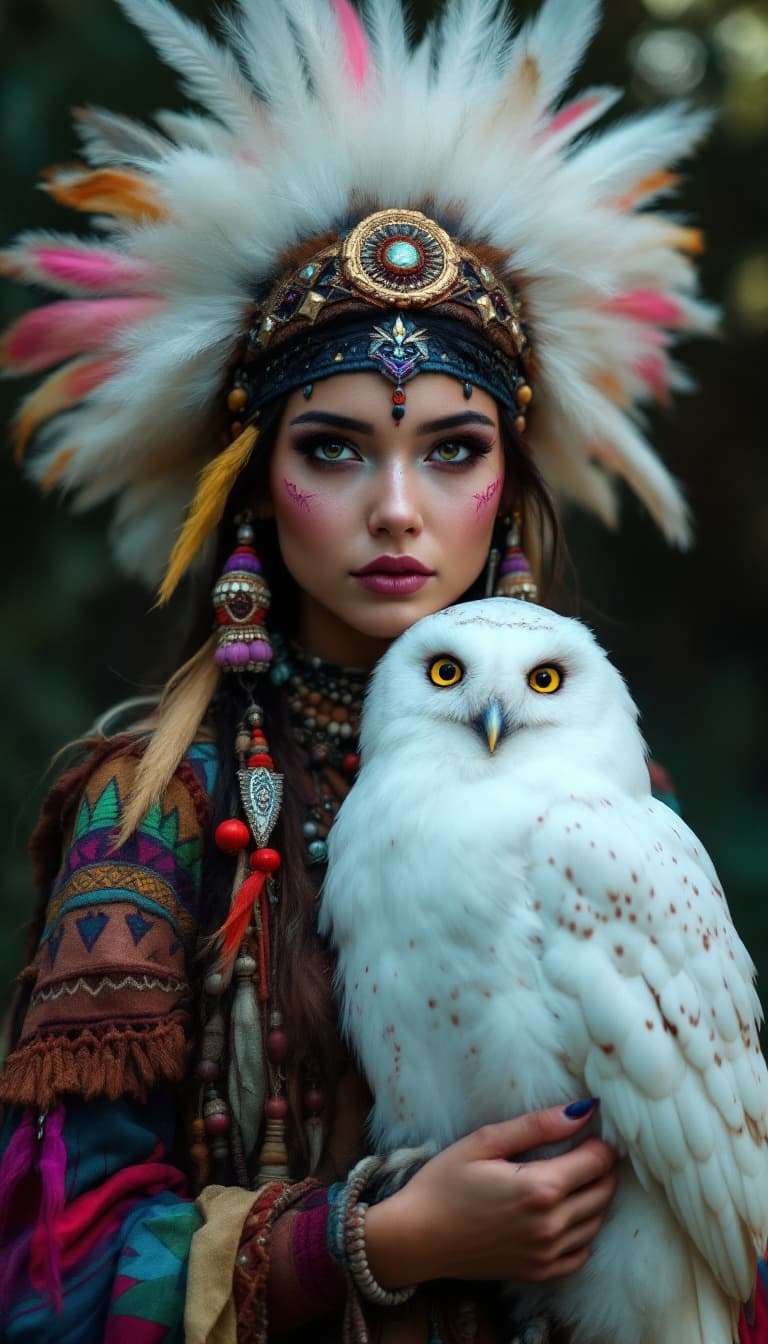 AI generated: a native American Indian, with very
colorful clothes and (Sex) a little sensual, wild style girl 4k....