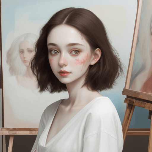 AI generated: Oil painted Portrait of a woman, with noticeable messy brush strokes with complementary colors in pa...