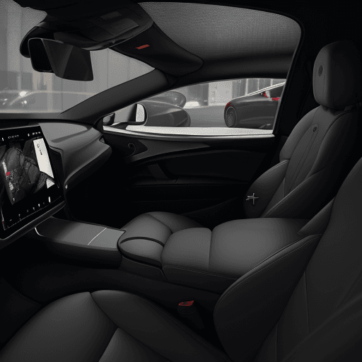 AI generated: Create an ultra-realistic 3D render of an interior view of a Tesla Model 3 showcasing a custom-made ...
