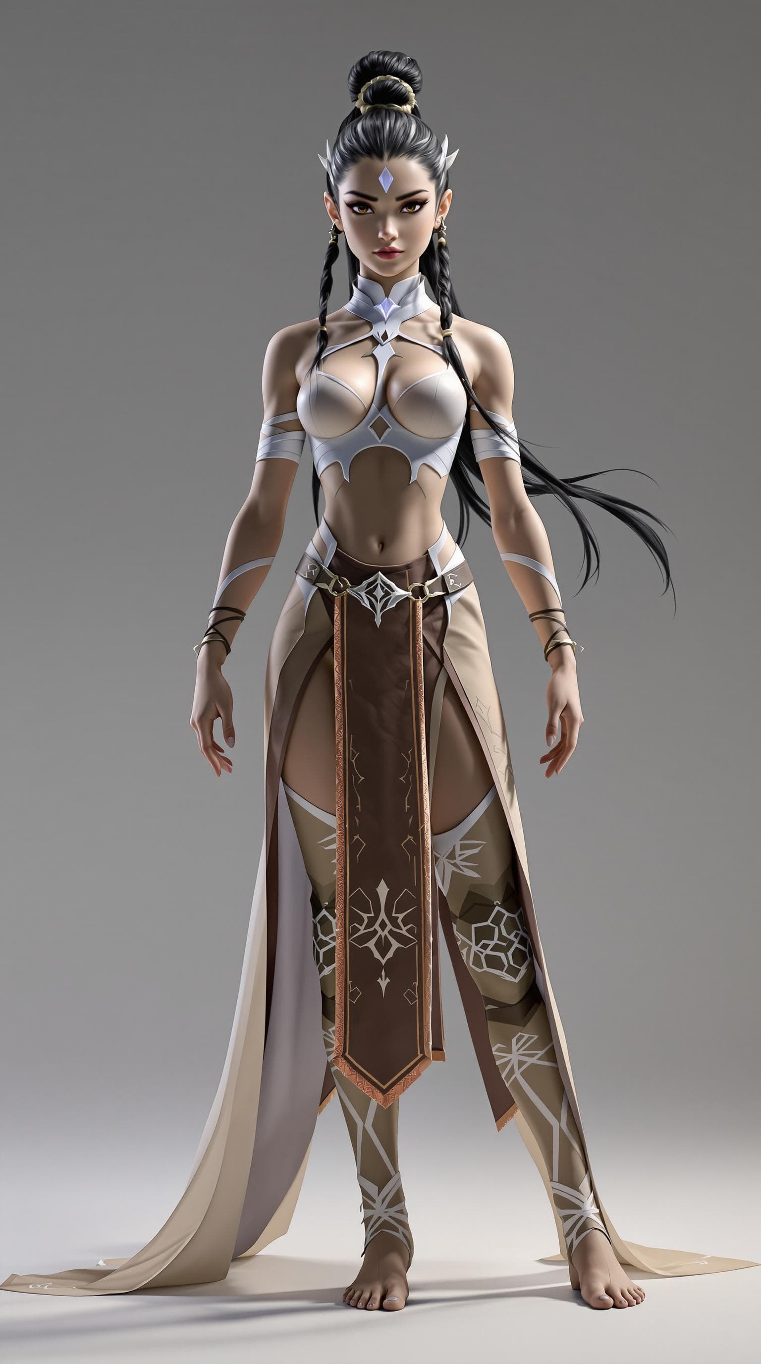 AI generated: a professional photo of a exceptionally of the most beautiful Katara age 11 (full body), (futuristic...