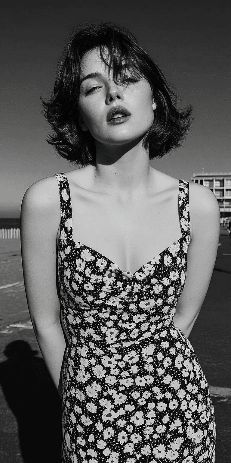 AI generated: woman on a deserted beach in a sundress, modern, in the style of Peter Lindbergh, high-definition ph...