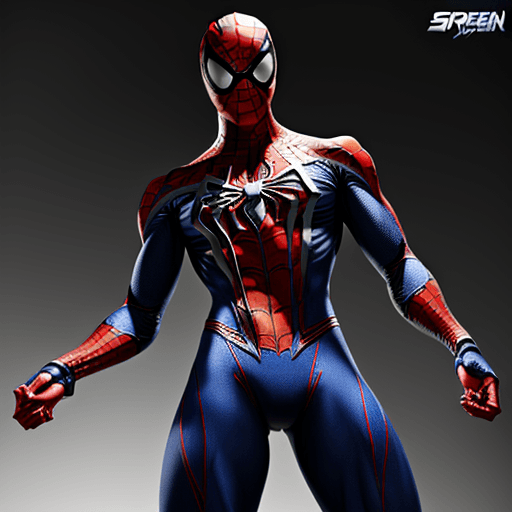 AI generated: Photo of a ultra realistic muscular cyber toy spiderman