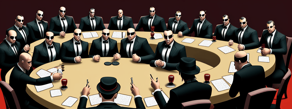 AI generated: mafia,12person,table,game,talking,

