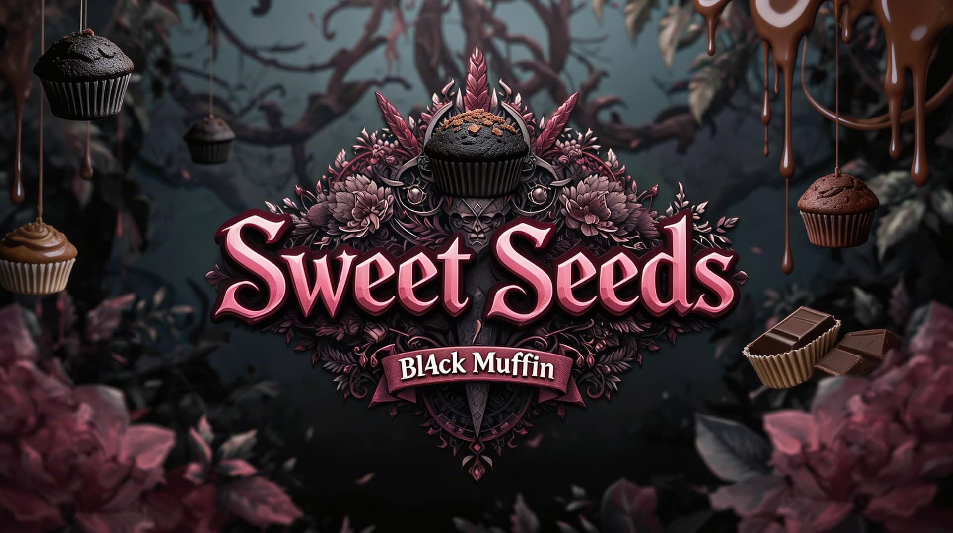 AI generated: Creat a Image in the same direction like the uploaded Picture,  but use a Text with "Sweet Seeds " a...