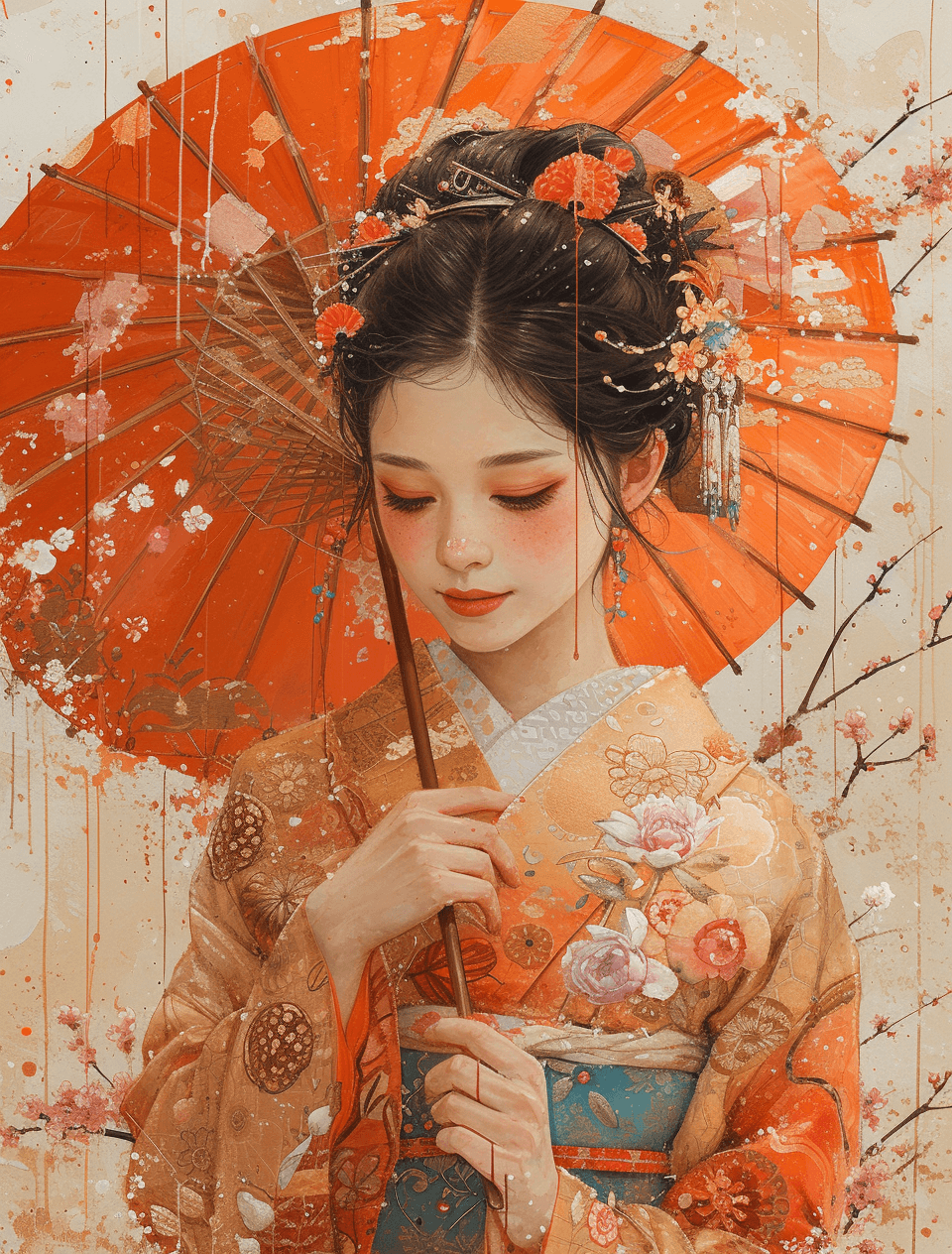 AI generated: art work from japan, in the style of shilin huang, soft and dreamy depictions, 32k uhd, georgy kuras...