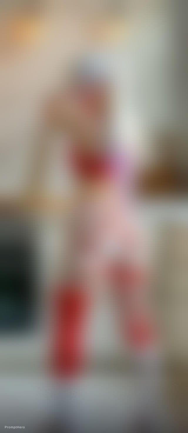 AI generated: Ultra-detailed realistic photograph. A trim and fit woman in a modern kitchen, viewed from a three-q...