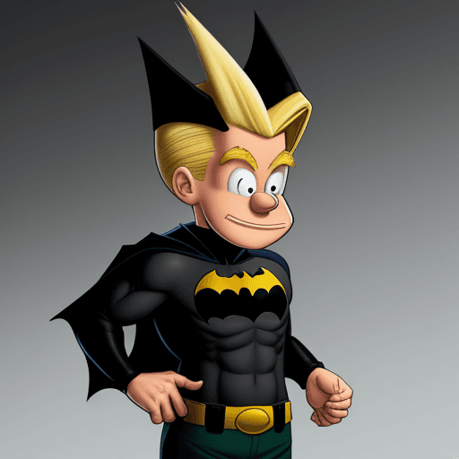AI generated: hey arnold in  BATMAN COSTUME