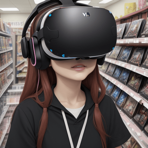 AI generated: anime store owner with vr head set

.

