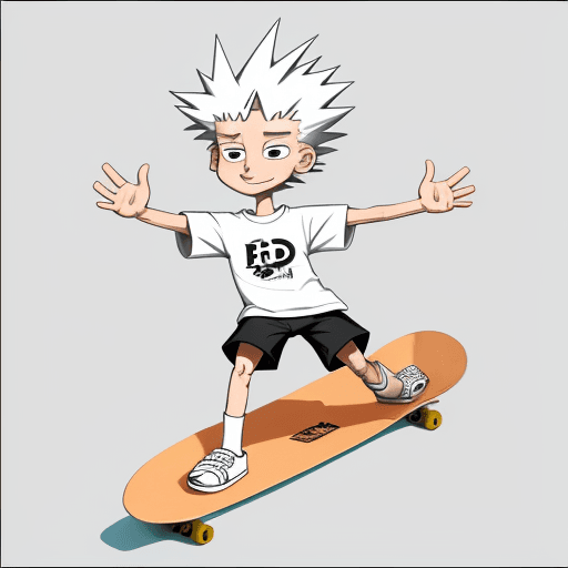 AI generated: creates an image of fido dido in full body, has white shorts, has a white flannel with a sign that s...