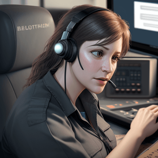 AI generated: Job dispatcher to receive orders for freight transportation, calls . Photorealistic photosintricate ...