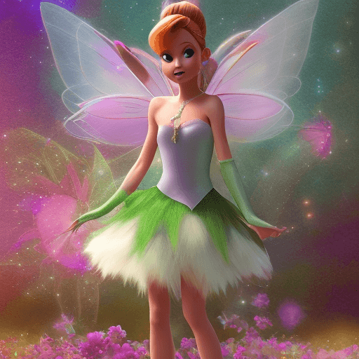AI generated: create fairy looks like tinker bell standing on stage 

