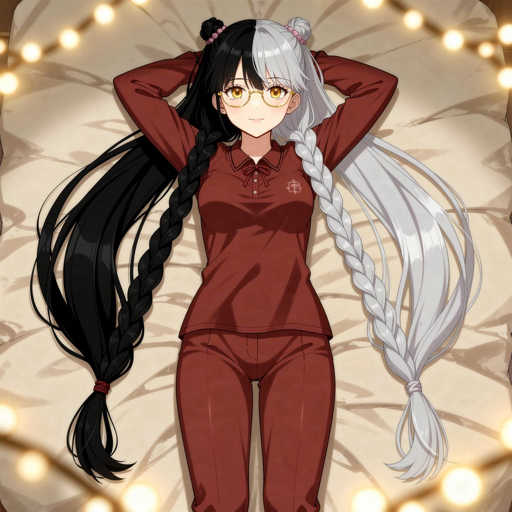 AI generated: The image is a vertical, high-quality semi-realistic (2.5D) anime illustration of a voluptuous young...
