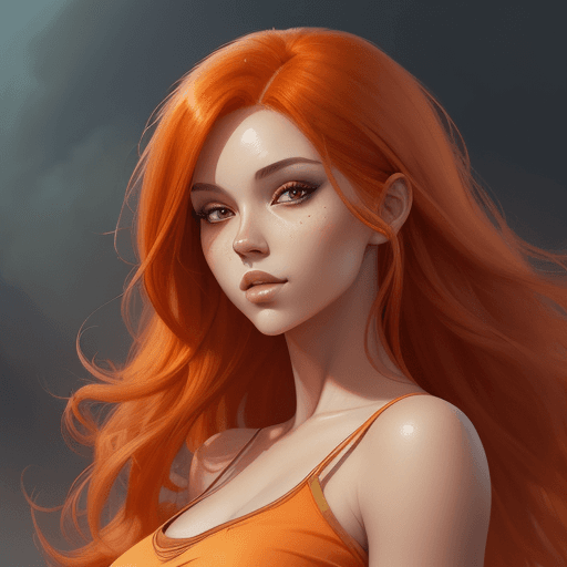 AI generated: A gorgeous woman with orange hair and a top, gorgeous digital painting, stunning illustration,  oliv...