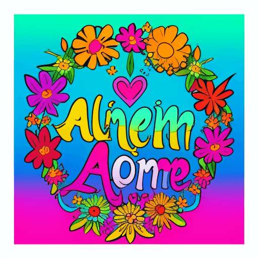 AI generated: Create an image where the phrase "El Amor esta en Mi" appears, the font style has to be hippie and t...