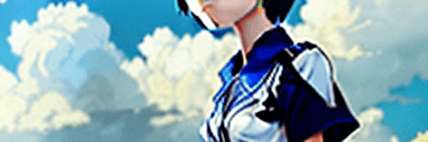 AI generated: perfect anime quality, masterpiece, school, white bra, short sleeves, blue uniform, campus, medium w...