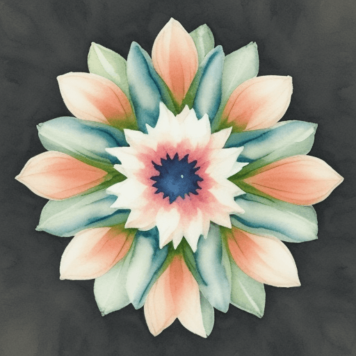 AI generated: large pattern of water color flower heads