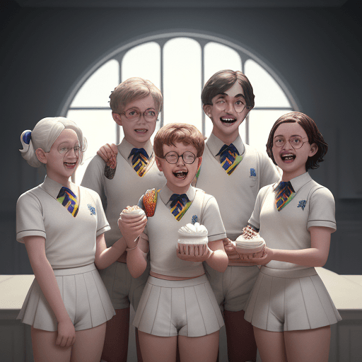 AI generated: A team comprised of young gay harry potter white  year 10 old collegiate everyone's wearing white br...