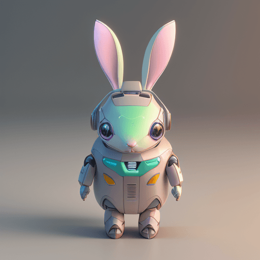 AI generated: Bunny wearing a future mech, pixar, pastel color, natural and realistic lighting and shading, hq, ul...
