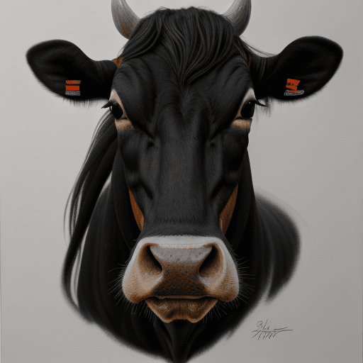 AI generated:  charcoal portrait of a gene spliced biotech individual cross between cow and horse