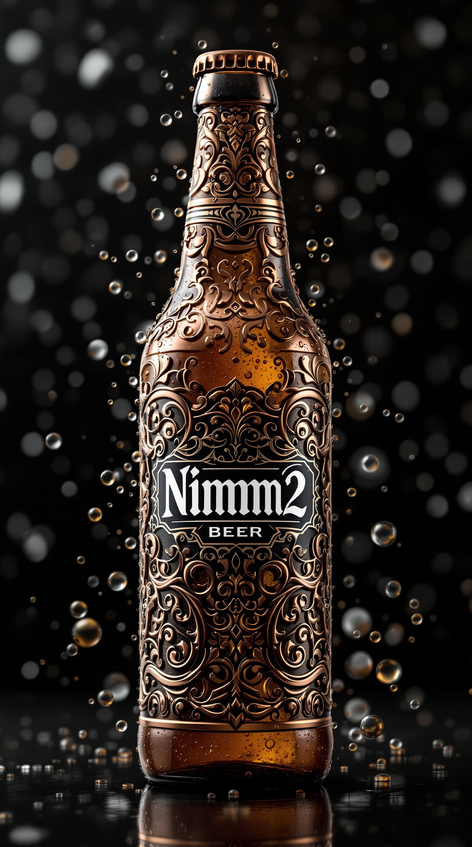 AI generated: Create a highly detailed, ultra-realistic advertising poster for a limited-edition 0.5-liter brown b...