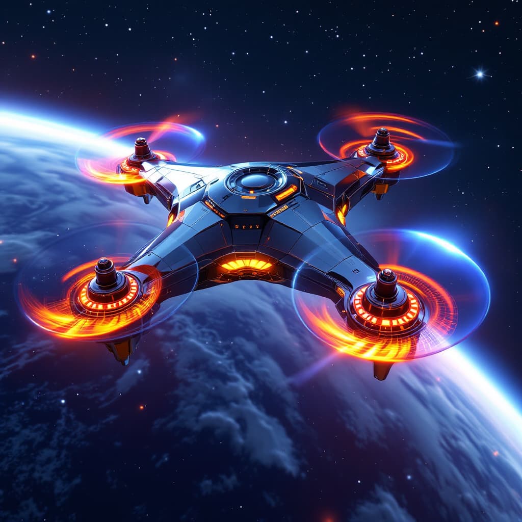 AI generated: highly detailed hyperrealistic photorealistic 8k ultra-detailed illustration of a futuristic drone s...