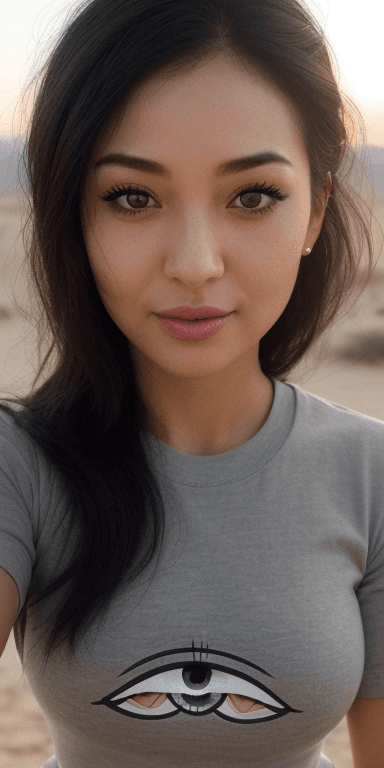 AI generated:  Face closeup front only, She is determined, confident, and energetic. This female exudes a kind aur...