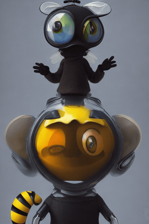 AI generated: Masterpiece, best quality, (a cute bee:1.2), big eyes, (pixar character:1.2), incredible detail, sim...