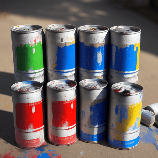 AI generated: 5 magic cans of paint