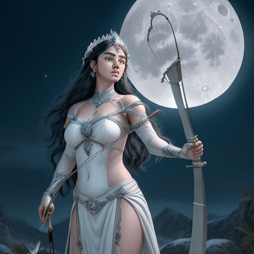 AI generated: Create a realistic 4K image of Mayari, the Kapampangan goddess of the moon. She is depicted as a stu...