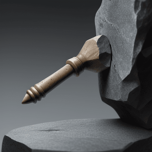 AI generated: a man who tried for a long time, was able to hammer a nail into a stone