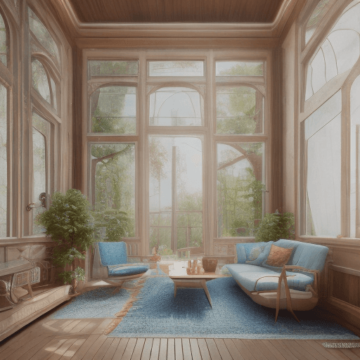 AI generated: High resolution photography interior design, dreamy sunken living room conversation pit, wooden floo...