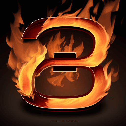 AI generated: The letters S T E E R C O with fire 