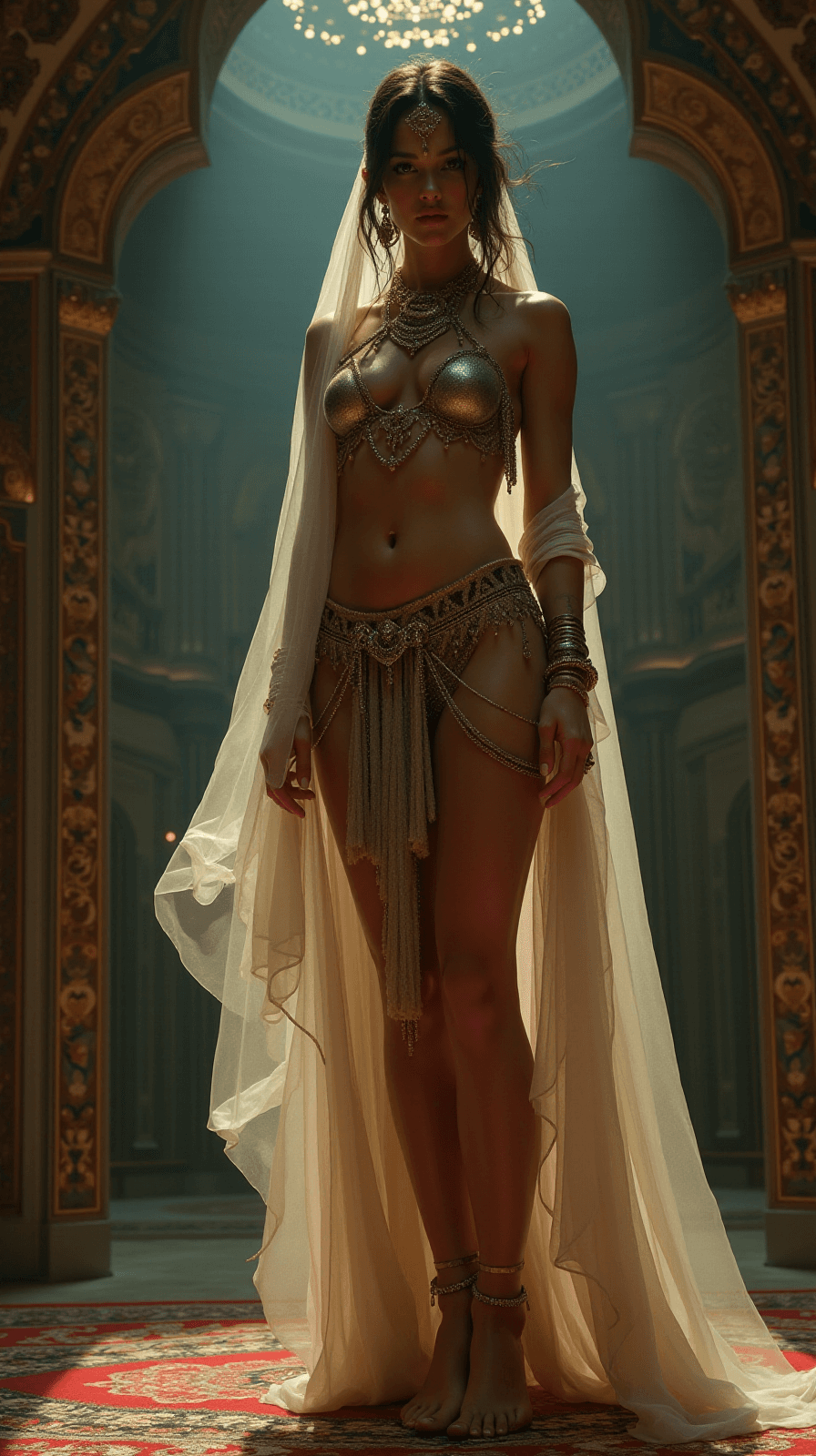 AI generated: "standing full-body shot""full body"Full body view of A 19th-century masterpeice oil painting style ...